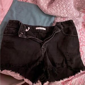 PacSun Black Distressed Jean Shorts